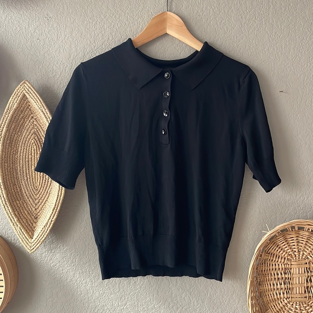 Free Press black knit polo